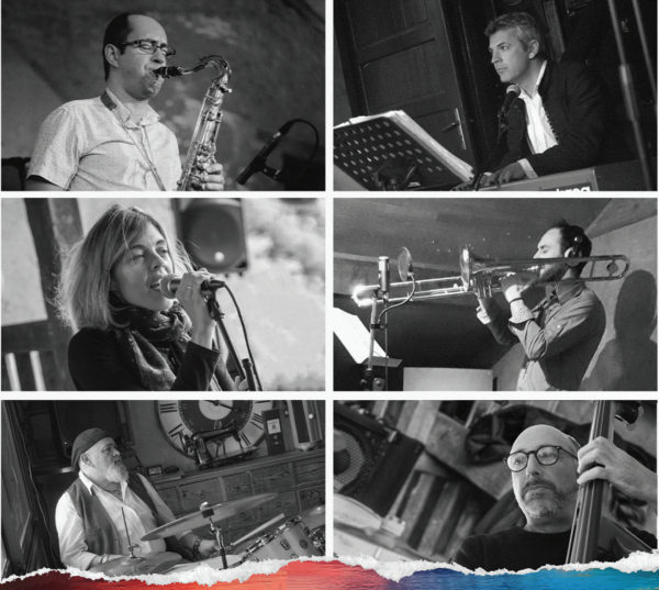 Le Sextet LiThAnA: François Hénaut saxophoniste, Bastien Gayraud pianiste et compositeur , Nathalie Trouillot chanteuse, Julien Saillard tromboniste, Chico Garay batteur, et Denis Alquier contrebassiste.